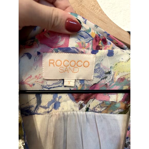 Rococo Sand Floral Leila Metallic Stars Mini Dress - Picture 3 of 5